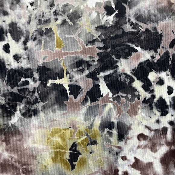 Kos USA Mid-Rise Abstract Splatter Crop Leggings Athleisure Stretch Yoga Large - Picture 8 of 8